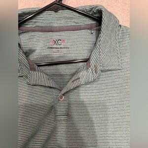 Johnston & Murphy Green Striped Men's Shirt